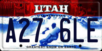 UT license plate A276LE