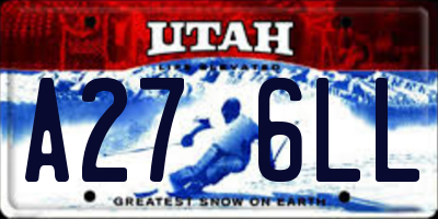UT license plate A276LL