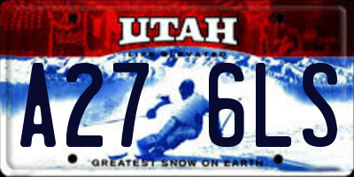 UT license plate A276LS
