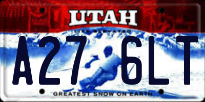UT license plate A276LT