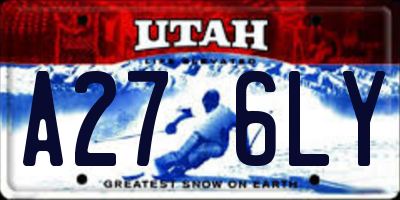 UT license plate A276LY