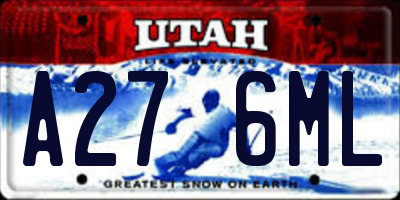 UT license plate A276ML