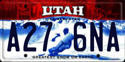 UT license plate A276NA