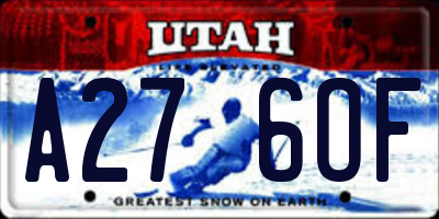 UT license plate A276OF