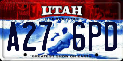 UT license plate A276PD