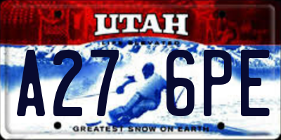 UT license plate A276PE