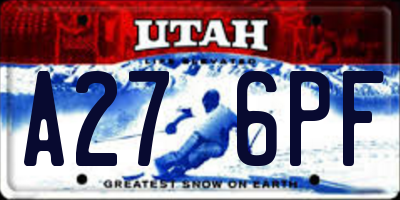 UT license plate A276PF