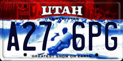 UT license plate A276PG