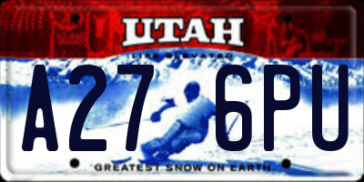 UT license plate A276PU