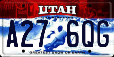 UT license plate A276QG