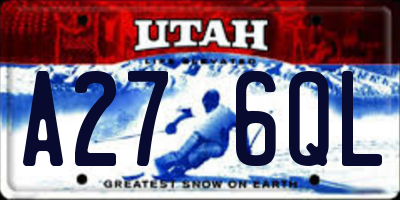 UT license plate A276QL
