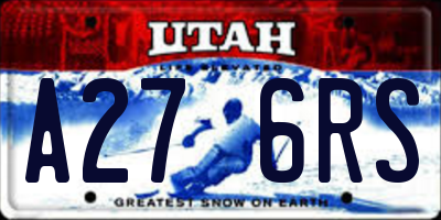 UT license plate A276RS