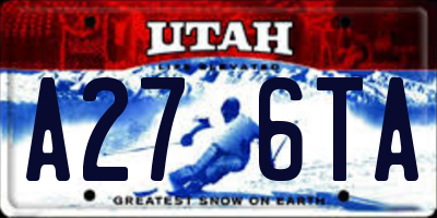 UT license plate A276TA