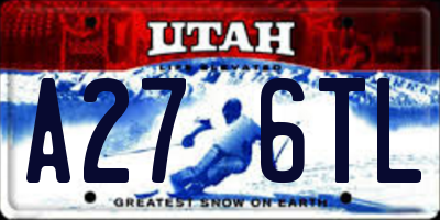 UT license plate A276TL