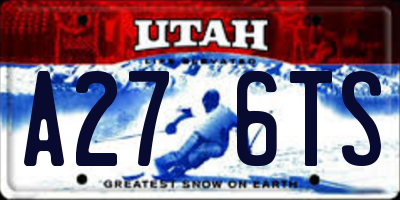 UT license plate A276TS