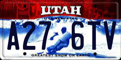 UT license plate A276TV