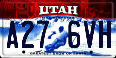 UT license plate A276VH