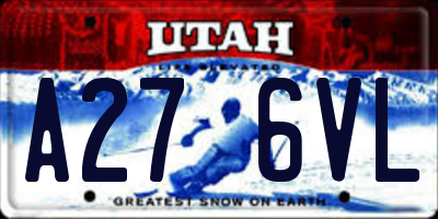 UT license plate A276VL