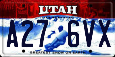 UT license plate A276VX