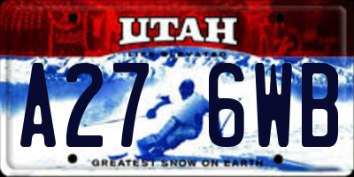 UT license plate A276WB