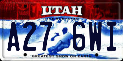 UT license plate A276WI