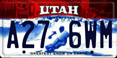 UT license plate A276WM