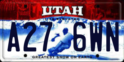 UT license plate A276WN
