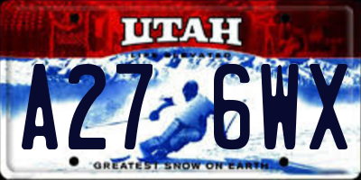 UT license plate A276WX