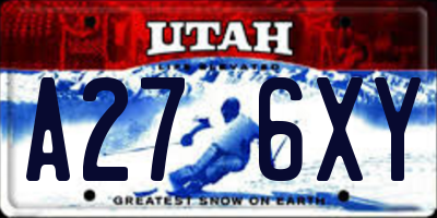 UT license plate A276XY