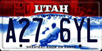 UT license plate A276YL