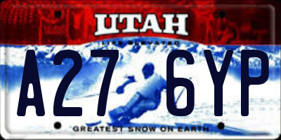 UT license plate A276YP