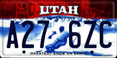 UT license plate A276ZC