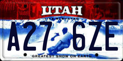 UT license plate A276ZE