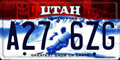UT license plate A276ZG