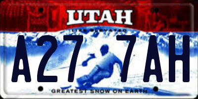 UT license plate A277AH
