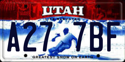 UT license plate A277BF