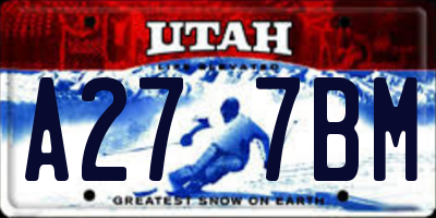UT license plate A277BM