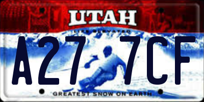 UT license plate A277CF