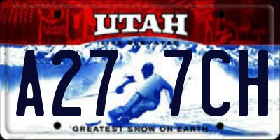 UT license plate A277CH