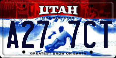UT license plate A277CT