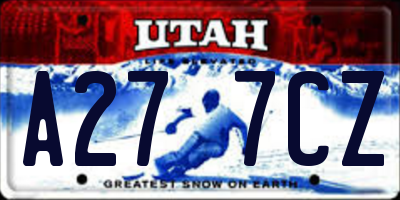 UT license plate A277CZ