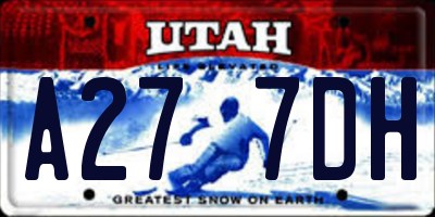 UT license plate A277DH