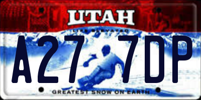 UT license plate A277DP