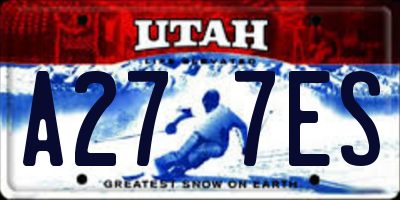UT license plate A277ES