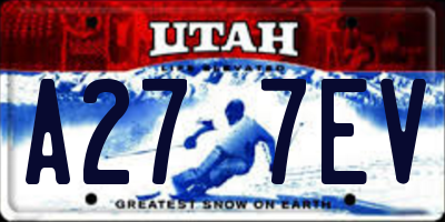 UT license plate A277EV