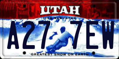 UT license plate A277EW