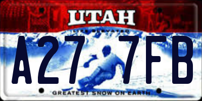UT license plate A277FB