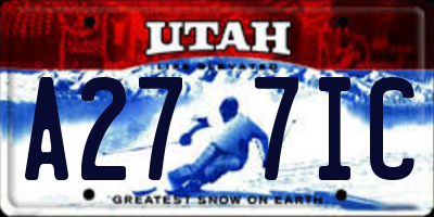 UT license plate A277IC