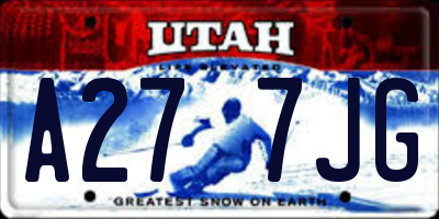 UT license plate A277JG