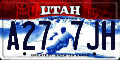 UT license plate A277JH